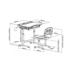 Комплект парта + стул трансформеры Cantare Grey в Челябинске - chelyabinsk.mebel24.online | фото 9