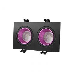 DK3072-BK+PI Встраиваемый светильник, IP 20, 10 Вт, GU5.3, LED, черный/розовый, пластик в Челябинске - chelyabinsk.mebel24.online | фото