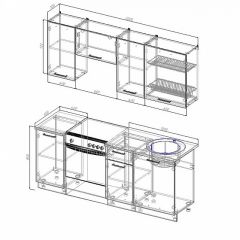 Кухонный гарнитур Антрацит 2000 (Стол. 26мм) в Челябинске - chelyabinsk.mebel24.online | фото 2