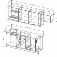 Кухонный гарнитур Антрацит 2550 (Стол. 26мм) в Челябинске - chelyabinsk.mebel24.online | фото 2