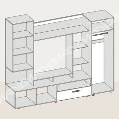 Гостиная Аллегро вариант-3 (Венге/Белфорт) в Челябинске - chelyabinsk.mebel24.online | фото 3
