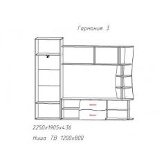 Гостиная ГАРМОНИЯ-3 (ЦРК.ГРМ.03) в Челябинске - chelyabinsk.mebel24.online | фото 2