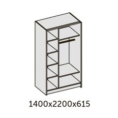 ИННЭС-5 Шкаф-купе 2-х дв. 1400 (2дв. Ф1 - бодега белая) в Челябинске - chelyabinsk.mebel24.online | фото 2