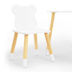 Комплект детской мебели стол и два стула Мишутка (Белый/Белый/Береза) в Челябинске - chelyabinsk.mebel24.online | фото