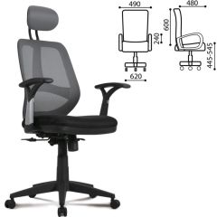 Кресло BRABIX "Saturn ER-400" (черное/серое) 530871 в Челябинске - chelyabinsk.mebel24.online | фото 2