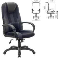 Кресло компьютерное BRABIX PREMIUM "Rapid GM-102" (экокожа/ткань, черное/серое) 532105 в Челябинске - chelyabinsk.mebel24.online | фото 2