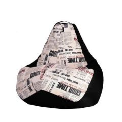 Кресло-мешок XL Газета-Black в Челябинске - chelyabinsk.mebel24.online | фото