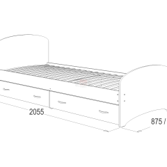 Кровать-6 одинарная с 2-мя ящиками (900*2000) в Челябинске - chelyabinsk.mebel24.online | фото 2