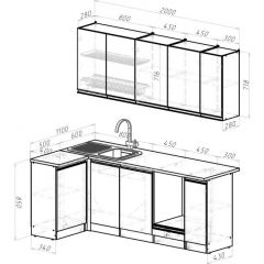 Кухонный гарнитур Амели прайм 400 1100х2000 мм в Челябинске - chelyabinsk.mebel24.online | фото 2