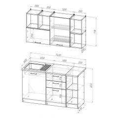 Кухонный гарнитур Лариса медиум 3 1400 мм в Челябинске - chelyabinsk.mebel24.online | фото 2