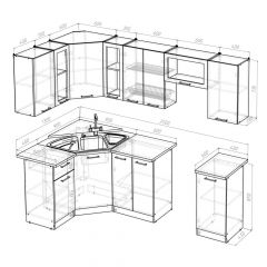 Кухонный гарнитур Лариса оптима 1 1300х2500 мм в Челябинске - chelyabinsk.mebel24.online | фото 2