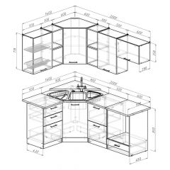 Кухонный гарнитур Лариса оптима 4 1400х2000 мм в Челябинске - chelyabinsk.mebel24.online | фото 2