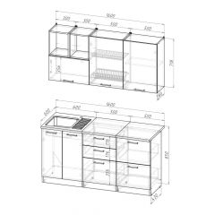 Кухонный гарнитур Надежда стандарт 4 1600 мм в Челябинске - chelyabinsk.mebel24.online | фото 2