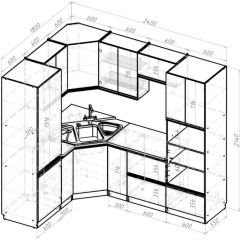 Кухонный гарнитур Ноктюрн оптима 1800х2400 мм в Челябинске - chelyabinsk.mebel24.online | фото 2