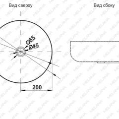 Раковина 400B Lake MELANA Profline ГРАФИТ накладная круглая 400B в Челябинске - chelyabinsk.mebel24.online | фото 2