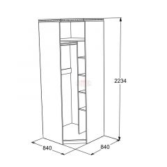 Шкаф 1-но дверный угловой Ольга-13 (840*840) в Челябинске - chelyabinsk.mebel24.online | фото 2