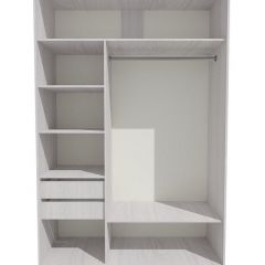 Шкаф-купе 1300 серии SILVER S1+S1+B2+PL2 (2 ящика+1 штанга+1 полка) профиль «Серебро» в Челябинске - chelyabinsk.mebel24.online | фото 2