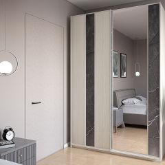 Шкаф-купе 1300 серии SILVER S4+S3Z+B2+PL1 (2 ящика+1 штанга) профиль «Серебро» в Челябинске - chelyabinsk.mebel24.online | фото