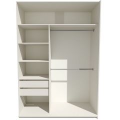 Шкаф-купе 1400 серии SOFT D6+D6+B2+PL3 (2 ящика+2штанги) профиль «Капучино» в Челябинске - chelyabinsk.mebel24.online | фото 3