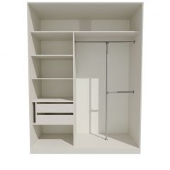 Шкаф-купе 1500 серии NEW CLASSIC K4+K4+B2+PL4 (2 ящика+F обр. штанга) профиль «Капучино» в Челябинске - chelyabinsk.mebel24.online | фото 2