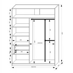 Шкаф-купе 1500 серии NEW CLASSIC K4+K4+B2+PL4 (2 ящика+F обр. штанга) профиль «Капучино» в Челябинске - chelyabinsk.mebel24.online | фото 3