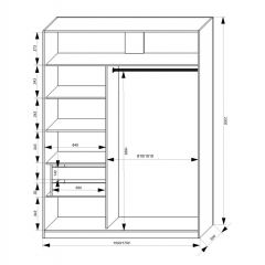 Шкаф-купе 1700 серии NEW CLASSIC K3+K3+B2+PL1 (2 ящика+1 штанга) профиль «Капучино» в Челябинске - chelyabinsk.mebel24.online | фото 3