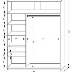 Шкаф-купе 1800 серии SOFT D1+D3+B2+PL1 (2 ящика+1штанга) профиль «Графит» в Челябинске - chelyabinsk.mebel24.online | фото 3