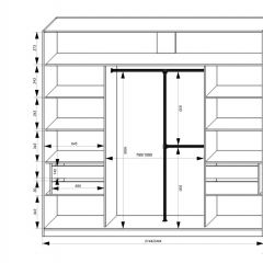 Шкаф-купе 2150 серии NEW CLASSIC K4+K4+K4+B22+PL4(по 2 ящика лев/прав+F обр.штанга) профиль «Капучино» в Челябинске - chelyabinsk.mebel24.online | фото 3