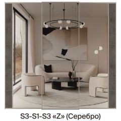 Шкаф-купе 2250 серии SILVER S3+S1+S3Z B22+PL2 (по 2 ящика лев/прав+1штанга+1 полка) профиль «Серебро» в Челябинске - chelyabinsk.mebel24.online | фото 8