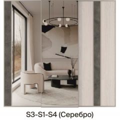 Шкаф-купе 2250 серии SILVER S5+S1+S5 B22+PL2 (по 2 ящика лев/прав+1 штанга+1 полка) профиль «Серебро» в Челябинске - chelyabinsk.mebel24.online | фото 8