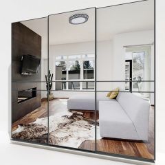 Шкаф-купе 2400 серии SOFT D4+D4+D4+B22+PL1 (по 2 ящика лев/прав+1штанга) профиль «Графит» в Челябинске - chelyabinsk.mebel24.online | фото 4