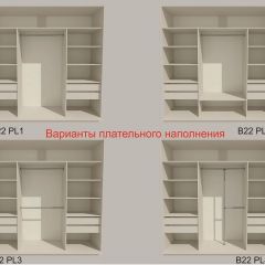 Шкаф-купе 2400 серии SOFT D7+D3+D3+B22+PL4 (по 2 ящика лев/прав+2штанги) профиль «Капучино» в Челябинске - chelyabinsk.mebel24.online | фото 6