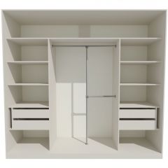 Шкаф-купе 2450 серии NEW CLASSIC K1+K1+K1+B22+PL4 (по 2 ящика лев/прав+F обр.штанга) профиль «Капучино» в Челябинске - chelyabinsk.mebel24.online | фото 2