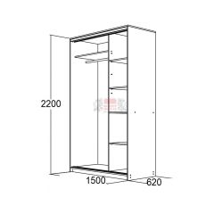 МИРАЖ 15.1 (620) Шкаф для платья и белья в Челябинске - chelyabinsk.mebel24.online | фото 2