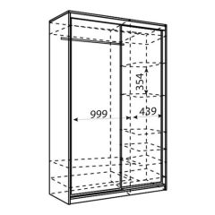 Шкаф-купе Рене 1500 вариант 1 (ЛДСП/ЛДСП) в Челябинске - chelyabinsk.mebel24.online | фото 4