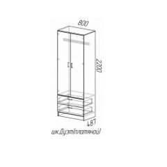 Шкаф платяной Дуэт с ящиками (Ясень шимо темный/светлый) в Челябинске - chelyabinsk.mebel24.online | фото 2