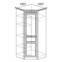 Шкаф угловой №183 "Лючия" Фасад зеркало (Угол 1007*1007) Дуб оксфорд в Челябинске - chelyabinsk.mebel24.online | фото 2