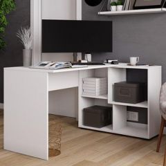 Стол компьютерный угловой СКМУ-4 Белый в Челябинске - chelyabinsk.mebel24.online | фото