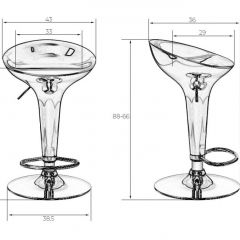 Стул барный DOBRIN BOMBA LM-1004 (серебряный металлик) в Челябинске - chelyabinsk.mebel24.online | фото