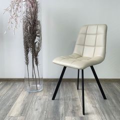 Стул CHILLI SQUARE HK017-02 серо-бежевый, PU/ черный каркас М-City в Челябинске - chelyabinsk.mebel24.online | фото 2