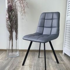 Стул CHILLI SQUARE HK017-09 серо-черничный, PU/ черный каркас М-City в Челябинске - chelyabinsk.mebel24.online | фото 5