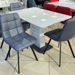 Стул CHILLI SQUARE HK017-09 серо-черничный, PU/ черный каркас М-City в Челябинске - chelyabinsk.mebel24.online | фото 6