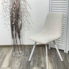 Стул ELVIS WZ2042-18 белая галька фактурный велюр / белый каркас М-City в Челябинске - chelyabinsk.mebel24.online | фото