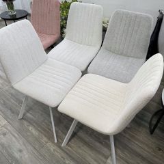 Стул ELVIS WZ2042-18 белая галька фактурный велюр / белый каркас М-City в Челябинске - chelyabinsk.mebel24.online | фото 6