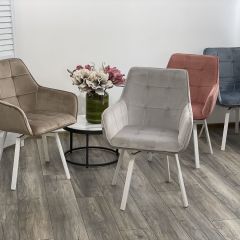 Стул MAVERICK 360 град. поворот. BLUVEL-40 BEIGE/ белый каркас, М-City в Челябинске - chelyabinsk.mebel24.online | фото 3