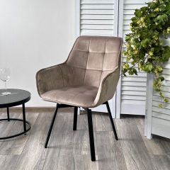 Стул MAVERICK 360 град. поворот. BLUVEL-40 BEIGE/ черный каркас, М-City в Челябинске - chelyabinsk.mebel24.online | фото 5