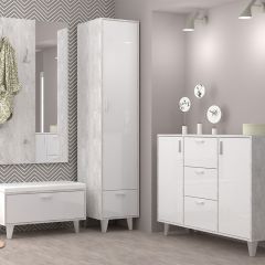 Вешалка с зеркалом Эго ВЗ-1 Бетон светлый в Челябинске - chelyabinsk.mebel24.online | фото 2