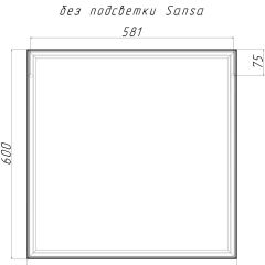 Зеркало Corsica 600х600 black без подсветки Sansa (SB1064Z) в Челябинске - chelyabinsk.mebel24.online | фото 4