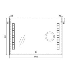 Зеркало Quadro 100 alum (линза) с подсветкой Sansa (SQL1030Z) в Челябинске - chelyabinsk.mebel24.online | фото 8