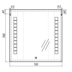 Зеркало Quadro 70 alum с подсветкой Sansa (SQ1016Z) в Челябинске - chelyabinsk.mebel24.online | фото 6